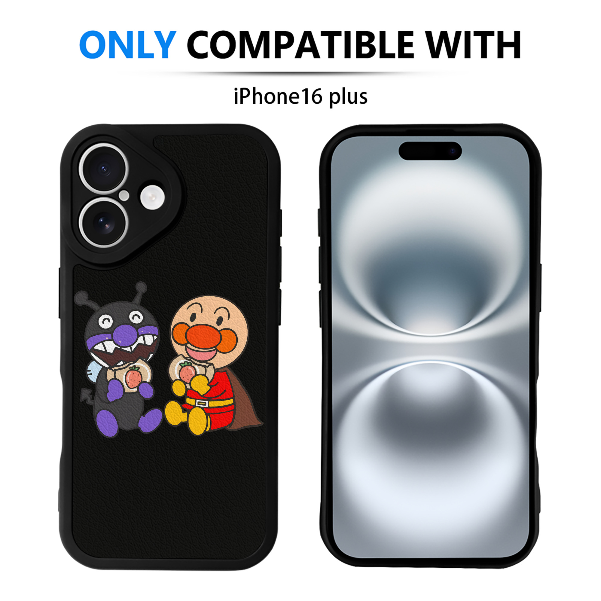 （画像用） アンパンマン Anpanman 【iPhone 16シリーズ対応】シリコンスマホケース（レザー調） 材質：シリコン